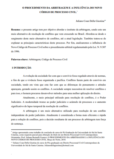 O procedimento da arbitragem e a influência do novo Código de Processo Civil