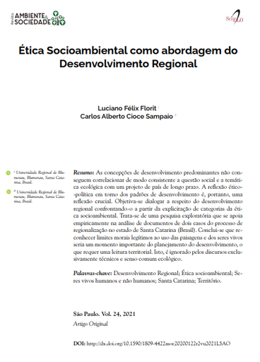 Ética Socioambiental como abordagem do Desenvolvimento Regional