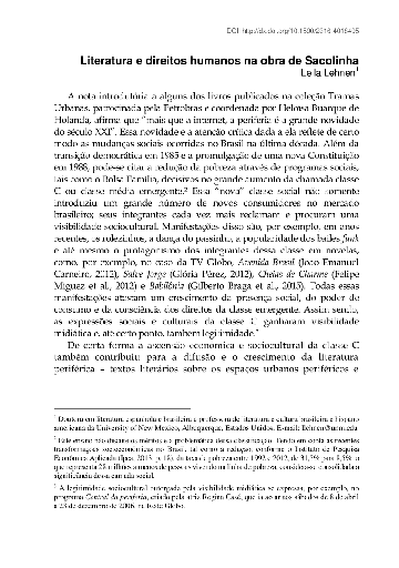 Literatura e direitos humanos na obra de Sacolinha