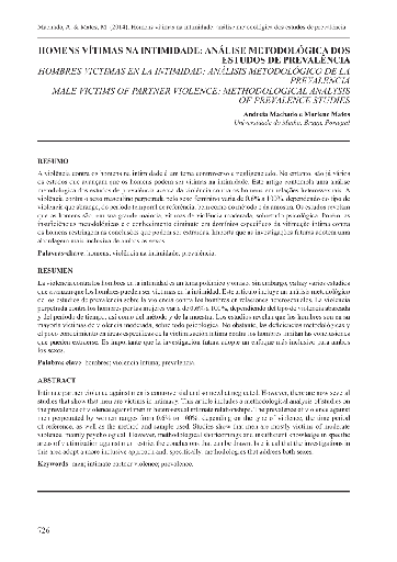 Homens vítimas na intimidade: análise metodológica dos estudos de prevalência
