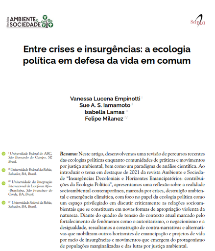 Entre crises e insurgências: a ecologia política em defesa da vida em comum