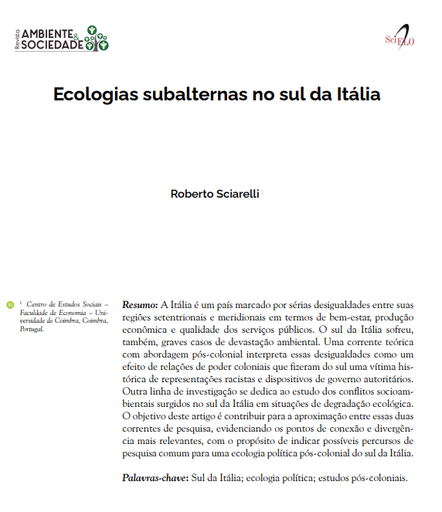 Ecologias subalternas no sul da Itália