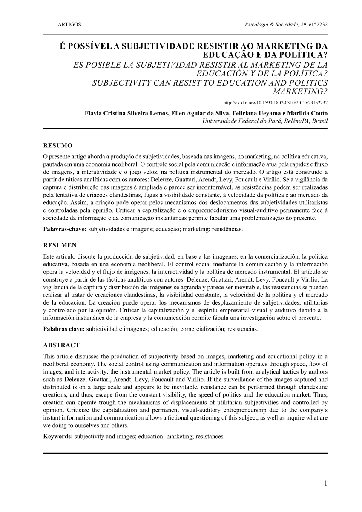 É POSSÍVEL A SUBJETIVIDADE RESISTIR AO MARKETING DA EDUCAÇÃO E DA POLÍTICA?