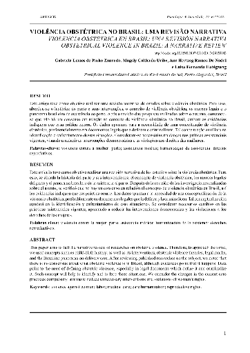 VIOLÊNCIA OBSTÉTRICA NO BRASIL: UMA REVISÃO NARRATIVA