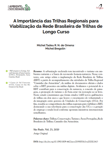 A Importância das Trilhas Regionais para Viabilização da Rede Brasileira de Trilhas de Longo Curso