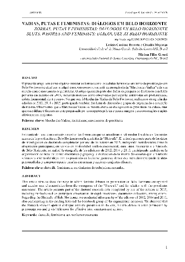 VADIAS, PUTAS E FEMINISTAS: DIÁLOGOS EM BELO HORIZONTE