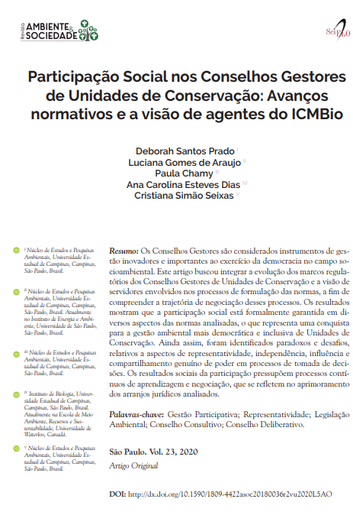 Participação Social nos Conselhos Gestores de Unidades de Conservação: Avanços normativos e a visão de agentes do ICMBio