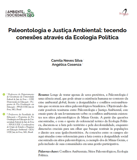 Paleontologia e Justiça Ambiental: tecendo conexões através da Ecologia Política