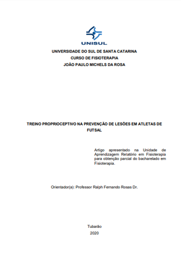 Treino proprioceptivo na prevenção de lesões em atletas de futsal