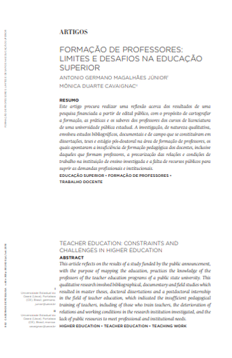 Formação de professores: limites e desafios na educação superior