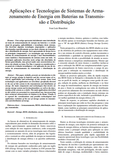 Aplicações e tecnologias de sistemas de armazenamento de energia em baterias na transmissão e distribuição