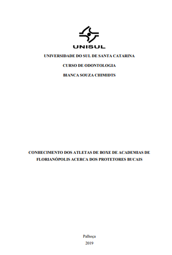 Conhecimento dos atletas de boxe de academias de Florianópolis acerca dos protetores bucais