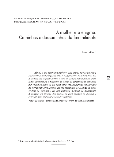 A mulher e o enigma. Caminhos e descaminhos da feminilidade