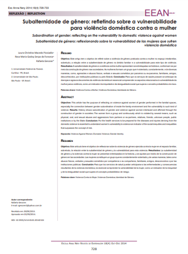 Subalternidade de gênero: refletindo sobre a vulnerabilidade para violência doméstica contra a mulher