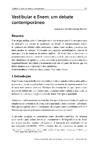 Vestibular e Enem: um debate contemporâneo