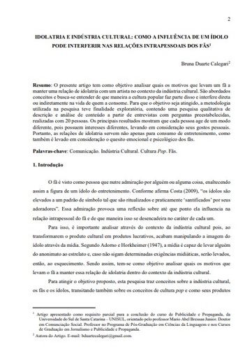 Idolatria e indústria cultural: como a influência de um ídolo pode interferir nas relações intrapessoais dos fãs