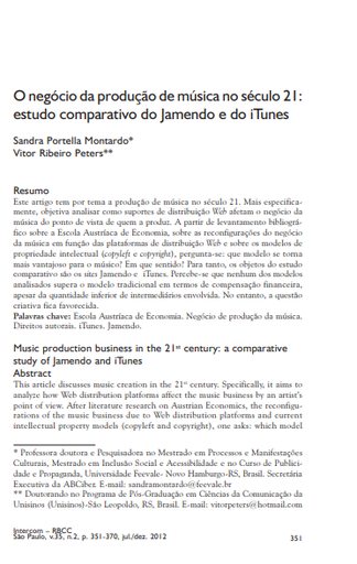 O negócio da produção de música no século 21: estudo comparativo do Jamendo e do iTunes