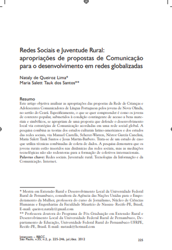 Redes Sociais e Juventude Rural: apropriações de propostas de Comunicação para o desenvolvimento em redes globalizadas