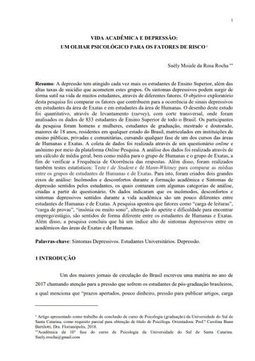 Vida acadêmica e depressão: um olhar psicológico para os fatores de risco