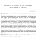 DISCURSOS DE RESISTÊNCIA: DO PARATEXTO AO TEXTO. OU VICE-VERSA?