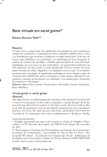 Bens virtuais em social games