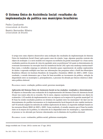 O Sistema Único de Assistência Social: resultados da implementação da política nos municípios brasileiros