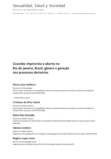 Gravidez imprevista e aborto no Rio de Janeiro, Brasil: gênero e geração nos processos decisórios