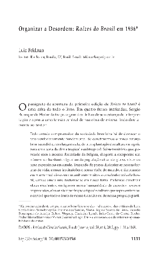 Organizar a Desordem: Raízes do Brasil em 1936