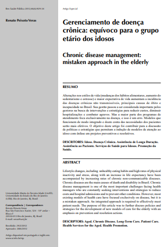 Gerenciamento de doença crônica: equívoco para o grupo etário dos idosos