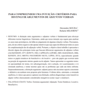 PARA COMPREENDER UMA INTUIÇÃO: CRITÉRIOS PARA DISTINGUIR ARGUMENTOS DE ADJUNTOS VERBAIS