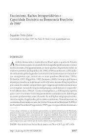 Facciosismo, Rachas Intrapartidários e Capacidade Decisória na Democracia Brasileira de 1946