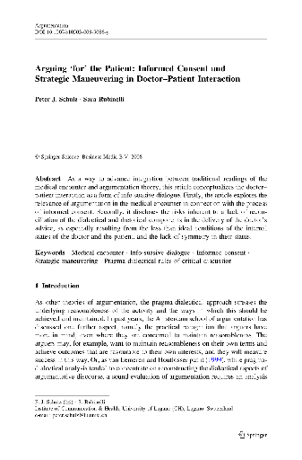 Argumentação e comunicação médico-paciente: comparando os enfoques da pragma-dialética de Toulmin e a sociolinguística americana