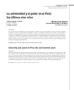 La universidad y el poder en el Perú: los últimos cien años