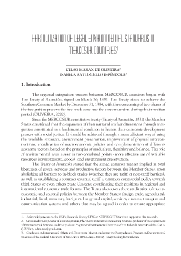 HARMONIZAÇÃO DAS NORMAS JURÍDICAS AMBIENTAIS NOS PAÍSES DO MERCOSUL