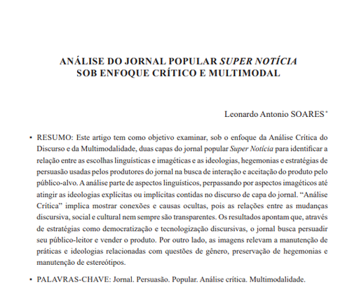 ANÁLISE DO JORNAL POPULAR SUPER NOTÍCIA SOB ENFOQUE CRÍTICO E MULTIMODAL