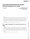 El concepto de subsunción en los períodos históricos tempranos en los Andes
