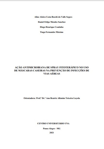 Ação antimicrobiana de spray fitoterápico no uso de máscaras caseiras na prevenção de infecções de vias aéreas