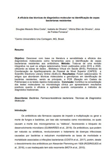 A eficácia das técnicas de diagnóstico molecular na identificação de cepas bacterianas resistentes