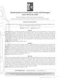 Transformações necessárias para o avanço da Enfermagem como ciência do cuidar