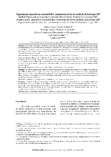 Organização espacial em comunidades camponesas de Santo Antônio de Leverger-MT