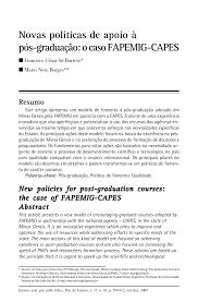 Novas políticas de apoio à pós-graduação: o caso FAPEMIG-CAPES