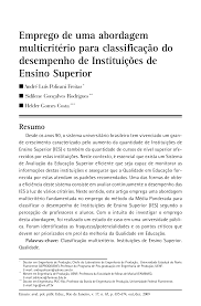 Emprego de uma abordagem multicritério para classificação do desempenho de instituições de ensino superior