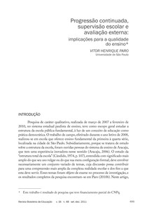 Progressão continuada, supervisão escolar e avaliação externa: implicações para a qualidade do ensino