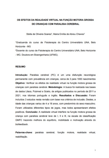 Os efeitos da realidade virtual na função motora grossa de crianças com paralisia cerebral