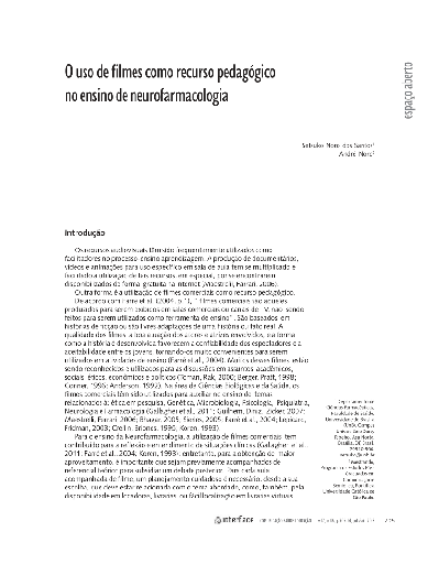 O uso de filmes como recurso pedagógico no ensino de neurofarmacologia