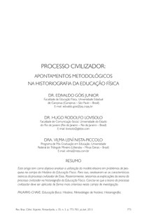 Processo Civilizador: apontamentos metodológicos na historiografia da Educação Física