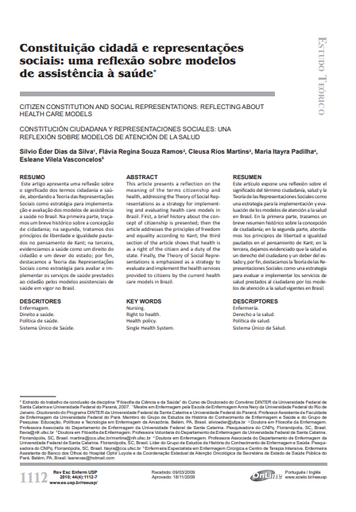 Constituição cidadã e representações sociais: uma reflexão sobre modelos de assistência à saúde