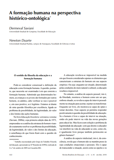 A formação humana na perspectiva histórico-ontológica