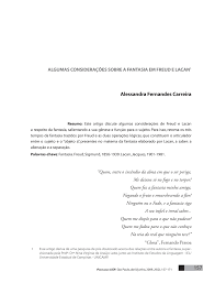 Algumas considerações sobre a fantasia em Freud e Lacan