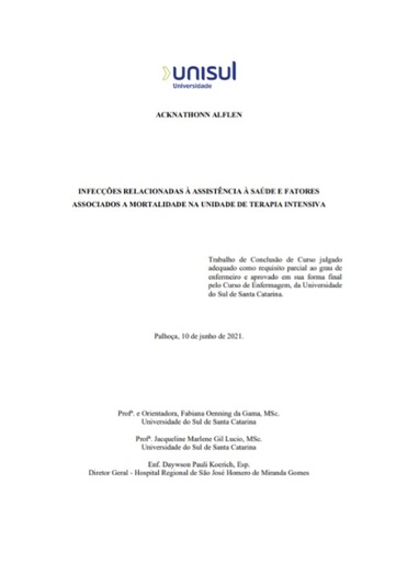 Infecções relacionadas à assistência à saúde e fatores associados a mortalidade na Unidade de Terapia Intensiva